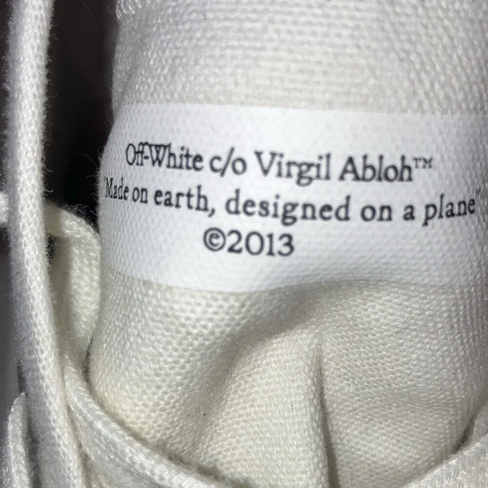 Off-White Vulcanized Men’s High Top Canvas Lace-Up Sneakers White/Black